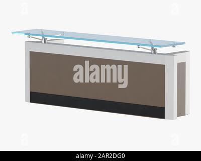 Plan d'examen avec verre bleu sur fond blanc rendu tridimensionnel Banque D'Images