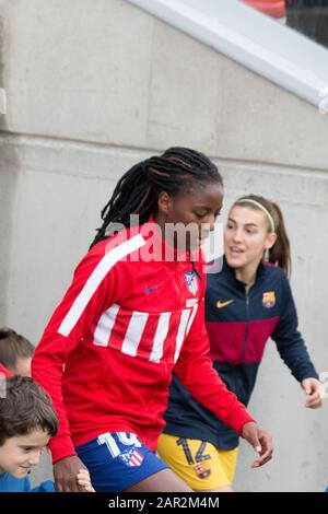 Madrid, Espagne. 25 janvier 2020. Tounkara.entrée complète pour voir le duel entre les deux candidats au titre de la Liga Iberdrola, Atlético de Madrid Féminin null wait F.C. Barcelone. (Photo De Jorge Gonzalez/Pacific Press) Crédit: Pacific Press Agency/Alay Live News Banque D'Images