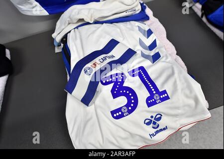 Salford, Royaume-Uni. 25 janvier 2020. Salford, ANGLETERRE - 25 JANVIER salle de dressing Oldham avant le match de la Sky Bet League 2 entre Salford City et Oldham Athletic à Moor Lane, Salford le samedi 25 janvier 2020. (Crédit: Eddie Garvey | MI News ) la photographie ne peut être utilisée qu'à des fins de rédaction de journaux et/ou de magazines, licence requise à des fins commerciales crédit: Mi News & Sport /Alay Live News Banque D'Images