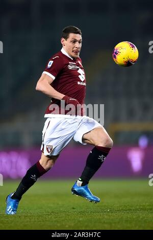 Turin, Italie - 25 janvier 2020: Andrea Belotti de Torino FC en action pendant le match de football de Serie A entre Torino FC et Atalanta BC. Crédit: Nicolò Campo/Alay Live News Banque D'Images