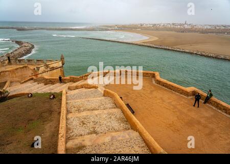 Rabat, Maroc - vue sur l'océan depuis la Kasbah des Udayas Banque D'Images