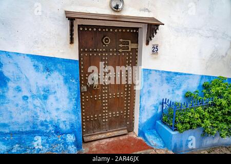 Rabat, Maroc - Maison traditionnelle dans la médina marocaine Banque D'Images