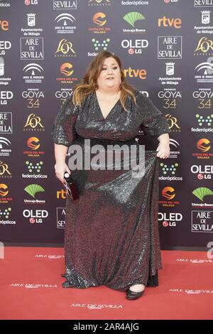 25 Janvier 2020, Malaga, Andalousie, Espagne: Itziar Castro Assiste Au 34ème Goya Cinema Awards 2020 - Tapis Rouge Au Stade Jose Maria Martin Carpena Le 26 Janvier 2020 À Malaga, Espagne (Credit Image: © Jack Abuin/Zuma Wire) Banque D'Images