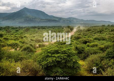 Vue panoramique sur le parc national de Mago, dans la vallée d'Omo, à Etiopia Banque D'Images