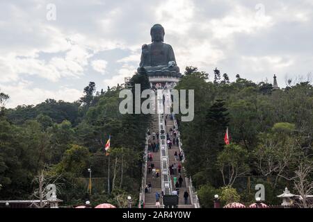 Tian Tan Bouddha (Grand Bouddha), Île De Lantau, Hong Kong Banque D'Images