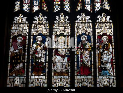 La fenêtre est, l'église Saint-Pierre et Saint-Paul, Scalwell, Northamptonshire, Angleterre, Royaume-Uni Banque D'Images