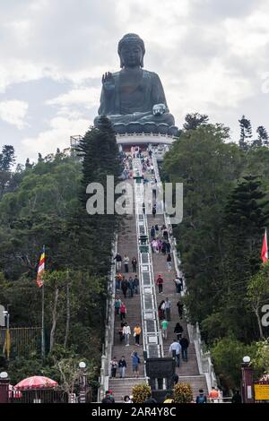 Tian Tan Bouddha (Grand Bouddha), Île De Lantau, Hong Kong Banque D'Images