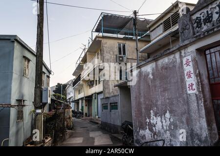 Kat Hing Back Street Dans Tai O Village, Hong Kong Banque D'Images