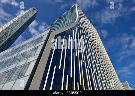 Un bâtiment de la rue Bank et de Terre-Neuve, Canary Wharf, London, Royaume-Uni Banque D'Images