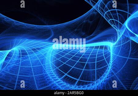 Les courbes dynamiques et motif flou. Graphique fractale. Concept de la science et de la technologie. Banque D'Images