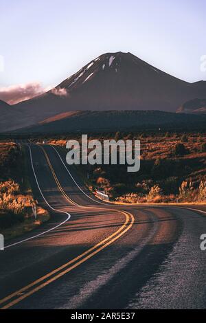 Nouvelle-Zélande, Île Du Nord. Parc National De Tongariro, Mt Ngauruhoe Banque D'Images