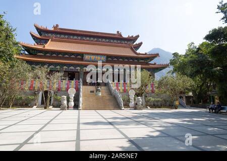 Monastère de PO Lin Ile de Lantau hong Kong - un monastère bouddhiste, vue extérieure sur l'île de Hong Kong de Lantau Hong Kong Asie Banque D'Images