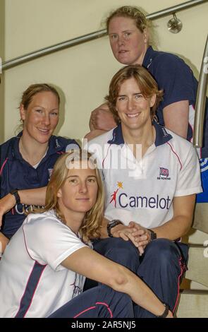 Eton Dorney, Berkshire, British International Rowing, Angleterre, British International Rowing, Femmes Quadruples Sculptures, Top Frances Houghton Gauche Debbie Flood, Droite, Katherine Grainger, Bottom Sarah Winckless, [Crédit Obligatoire Peter Spurier/ Intersport Images], Banque D'Images