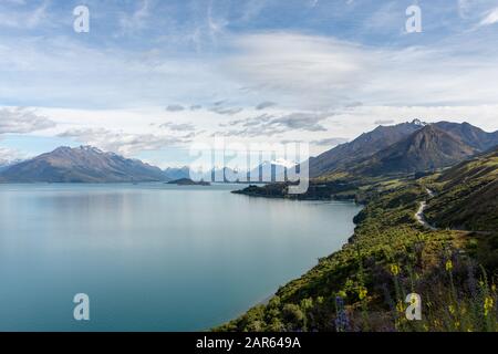 Lac Wakatipu près de Glenorchy sur l'île du Sud de la Nouvelle-Zélande Banque D'Images