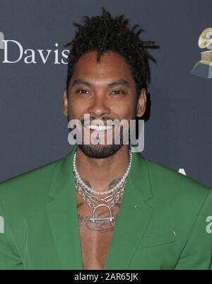 Miguel marchant le tapis rouge au Gala pré-Grammy 2020 de Clive Davis qui s'est tenu à l'hôtel Beverly Hilton le 25 janvier 2020 à Los Angeles, Californie États-Unis (photo de Parisa Afsahi/Sipa USA) Banque D'Images