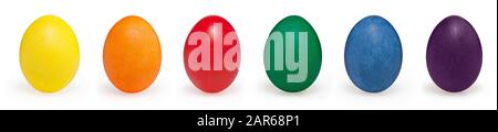 Oeufs de Pâques isolé sur fond blanc Banque D'Images