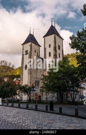 Bergen Norvège, Église Sainte-Marie la construction de l'église aurait commencé dans les années 130 ou 114 et s'est terminée vers 1180 Banque D'Images