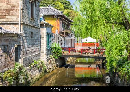 Shimoda, Japon sur Perry Road et canal pendant l'après-midi. Banque D'Images