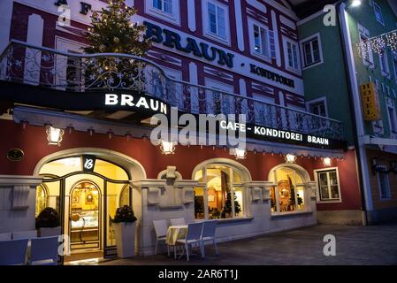 Café à Mondsee, Autriche. Banque D'Images