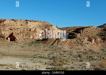 Maisons de grottes berbères à Matmata, dans le sud de la Tunisie Banque D'Images