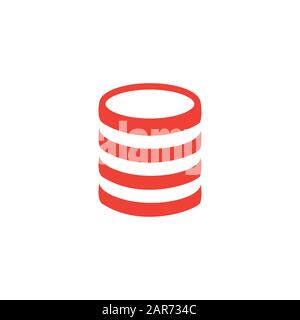 Icône Rouge Pièce Sur Fond Blanc. Illustration Vectorielle De Style Plat Rouge Banque D'Images