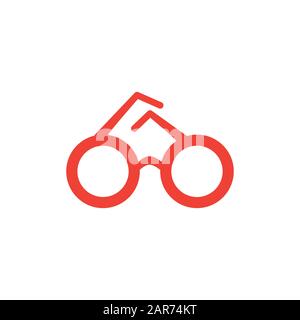 Verres Icône Rouge Sur Fond Blanc. Illustration Vectorielle De Style Plat Rouge. Banque D'Images