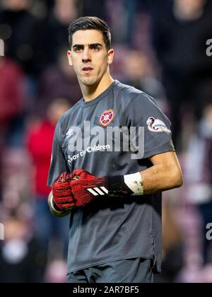 Tynecastle Park, Édimbourg, Royaume-Uni. 26 janvier 2020. Le Football Écossais De La Première Ligue, Les Coeurs De Midlothian Contre Les Rangers; Joel Pereira De Hearts Crédit: Action Plus Sports/Alay Live News Banque D'Images