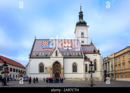 Église Saint-Marc à Zagreb, Croatie Banque D'Images