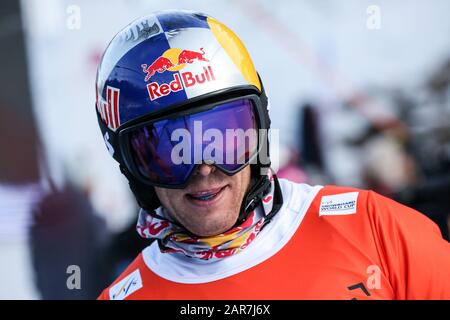 Fischnaller roland ita pendant la coupe du monde FIS Snowboard - parallèle Slalom PSL, Piancavallo - Aviano (PN), Italie, 25 Jan 2020, Winter Sports Snowboard Banque D'Images