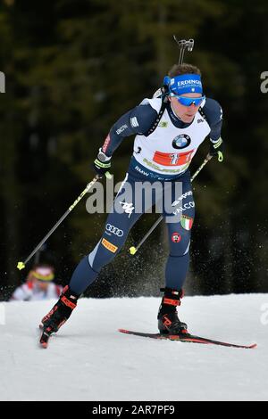 Pokljuka 2020 - relais mixte ita - lucas hofer pendant la coupe du monde BMW IBU - Relais mixte, Poklijuka (SLO), Italie, 25 Jan 2020, Biathlon des sports d'hiver Banque D'Images