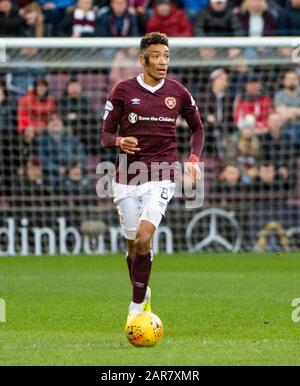 Ladbrokes Scottish Premierhierhip - Coeur De Midlothian V Rangers. Tynecastle Park, Édimbourg, Midlothian, Royaume-Uni. 26 janvier 2020. Pic montre: Le milieu central du cœur, Sean Clare, sur le ballon comme Hearts joue l'hôte des Rangers dans le prémierhip écossais Ladbrokes, Tynecastle Park, Édimbourg. Crédit : Ian Jacobs/Alay Live News Banque D'Images