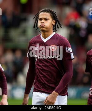 Ladbrokes Scottish Premierhierhip - Coeur De Midlothian V Rangers. Tynecastle Park, Édimbourg, Midlothian, Royaume-Uni. 26 janvier 2020. Pic montre: Coeurs nouvelle signature Toby Sibbick, comme coeurs jouent l'hôte des Rangers dans le Ladbrokes Scottish Premierhip, Tynecastle Park, Édimbourg. Crédit : Ian Jacobs/Alay Live News Banque D'Images