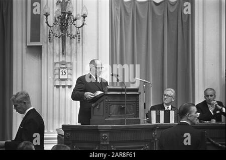 Diviser Le Parti Paysan À La Chambre Basse. Numéro 25 Harmsen, Numéro 26 Nuyen, Numéro 27 Koekoek Date: 25 Juin 1968 Lieu: Den Haag, Zuid-Holland Nom Personnel: Harmsen, Koekoek Nom De L'Établissement: Boerenpartij Banque D'Images