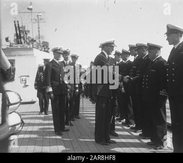 Visite des manouèvres de la flotte Montgomery et Prince Bernhard Date : 6 juillet 1949 mots clés : manoeuvres de la flotte, visites Nom personnel : Bernhard, prince, Montgomery, Bernard Banque D'Images