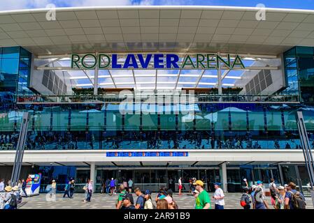 Rod laver Arena pour l'Australian Open 2020, un lieu de tennis au Melbourne Park, Melbourne, Australie Banque D'Images