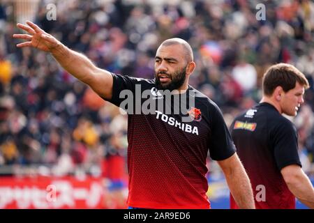 Aichi, Japon. 25 janvier 2020. Michael Leitch () Rugby : Japon Rugby Top League 2020 Match Entre Honda Heat 23-32 Toshiba Brave Lupus Au Paloma Mizuho Rugby Stadium, À Aichi, Japon . Crédit: SportsPressJP/AFLO/Alay Live News Banque D'Images