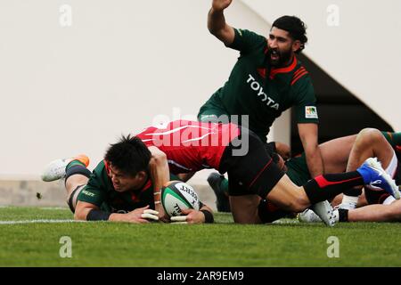 Aichi, Japon. 25 janvier 2020. Kazuki Himeno () Rugby : Match De Rugby De Championnat Du Japon 2020 Entre Toyota Verblitz 61-31 Hino Red Dolphins Au Stade De Rugby Paloma Mizuho, À Aichi, Au Japon . Crédit: SportsPressJP/AFLO/Alay Live News Banque D'Images