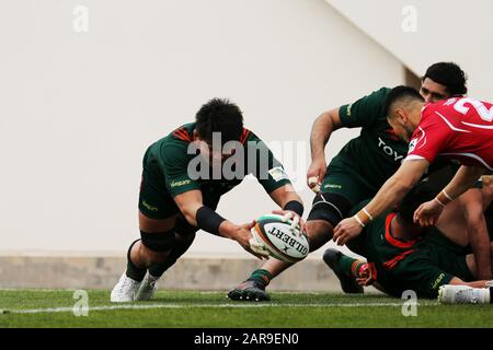 Aichi, Japon. 25 janvier 2020. Kazuki Himeno () Rugby : Match De Rugby De Championnat Du Japon 2020 Entre Toyota Verblitz 61-31 Hino Red Dolphins Au Stade De Rugby Paloma Mizuho, À Aichi, Au Japon . Crédit: SportsPressJP/AFLO/Alay Live News Banque D'Images