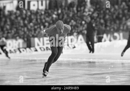 Championnats du monde de patinage (hommes) au Deventer Ard Schenk en action Date: 16 février 1969 lieu: Deventer mots clés: Patinage, sport, championnats du monde Nom personnel: Schenk, Ard Banque D'Images