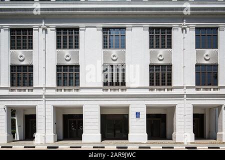 Maison sur mesure, Maxwell Road, l'architecture est un bâtiment de conservation ou patrimonial. Singapour. Banque D'Images