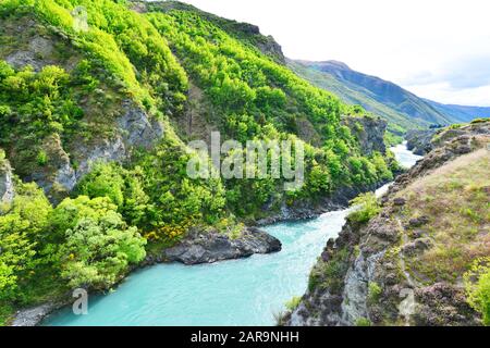 Paysage de la rivière Kawarau en Otago, Nouvelle-Zélande. Banque D'Images