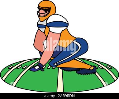 arbitre américain de football avec sa main sur le stade herbe vecteur illustration design Illustration de Vecteur