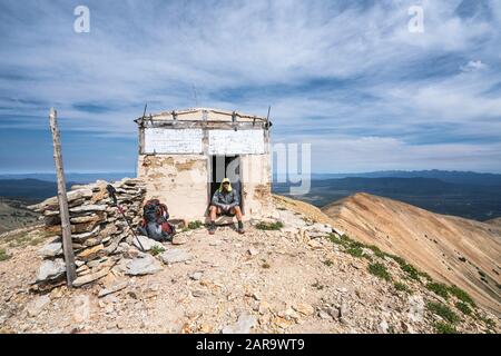 Au sommet du mont Parkview sur le sentier Continental Divide du Colorado, aux États-Unis Banque D'Images