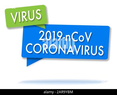 Coronavirus dans deux bubblesgreen et bleu Banque D'Images