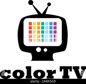 Signe vectoriel TV couleur Illustration de Vecteur