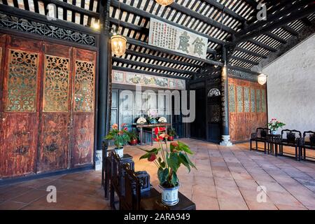 Vue intérieure de la maison du Mandarin (Casa da Cheang), maison familiale de Zheng Guanying (1842-1921). Macao, Chine. Banque D'Images