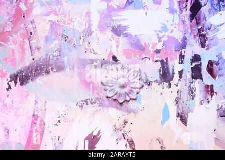 Fond de mur peint - texture urbaine sale et sale, sale et rugueuse. Banque D'Images