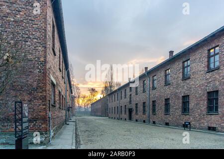 Camp de concentration d'Auschwitz, Oświęcim, Pologne Banque D'Images