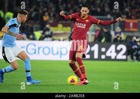 Chris Smalling (roma) pendant QUE Roma vs SS Lazio, Rome, Italie, 26 Jan 2020, Football italien Serie UN match de football Banque D'Images