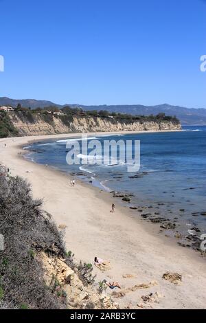 Malibu, États-Unis - 6 AVRIL 2014 : visite de la plage de l'État de point Dume près de Malibu, Californie. Le système California State Park gère 280 propriétés, y compris Banque D'Images